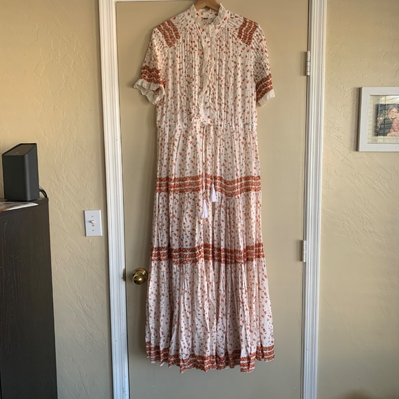 Free People Rare Feelings Floral Tiered Maxi Dresss Sz.M Boho Peasant Prarie - Picture 14 of 14